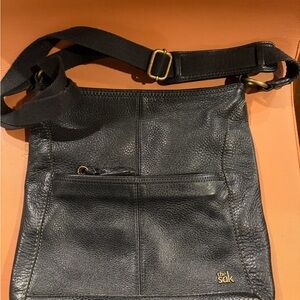 The Sak Black Leather Messenger Bag